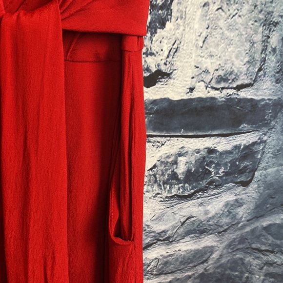 Maeve by Anthropologie Overlapping Tie Top Wide Leg Pant Jumpsuit - Picture 6 of 11